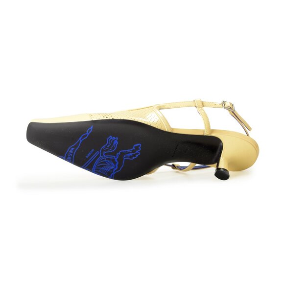 Burberry Women's 100% Leather Heeled Slingback Sandals Shoes US 9 EUR 39 - Picture 6 of 8